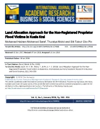 Land Allocation Approach for the Non-Registered Proprietor Flood Victims in Kuala Krai
