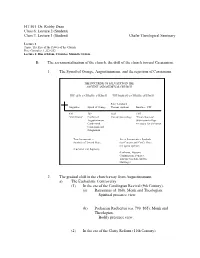 Lecture 1 (Student) Chafer Theological Seminary