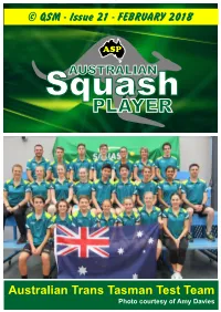 Australian Trans Tasman Test Team Photo Courtesy of Amy Davies ASP Squashmedia .Com.Au