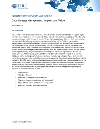 Data Lineage Management: Impact and Value