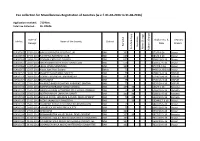 Fee Collection for Miscellaneous Registration of Societies (W.E.F