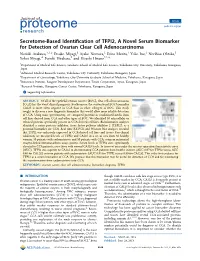 Secretome-Based Identification of TFPI2, a Novel Serum Biomarker