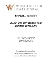 Winchester Cathedral Annual Report and Accounts 2019