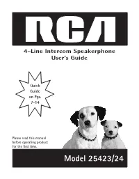 4-Line Intercom Speakerphone User's Guide