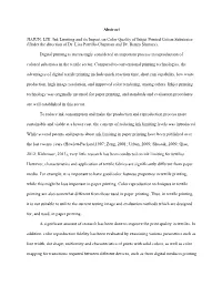 Abstract JIAJUN, LIU. Ink Limiting and Its Impact On