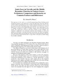 Santa Fosca in Torcello and the Middle Byzantine Churches in Eastern Greece: Preliminary Comparison and Remarks on Common Features and Differences