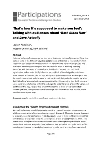 'That's How It's Supposed to Make You Feel': Talking with Audiences About