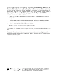 This Is a Complete Transcript of the Oral History Interview with Lemuel Simpson Tucker (CN 366, T1) for the Billy Graham Center Archives