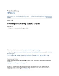 Counting and Coloring Sudoku Graphs