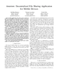 Decentralized File Sharing Application for Mobile Devices -. | Davide Taibi