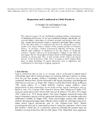 Disjunction and Conditional in Child Mandarin Yi