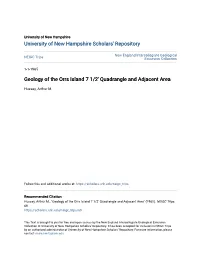 Geology of the Orrs Island 7 1/2' Quadrangle and Adjacent Area