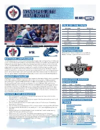 Getting Unpaused Vezina Finalist Facing the Canucks Tale of The