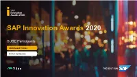SAP Innovation Awards 2020