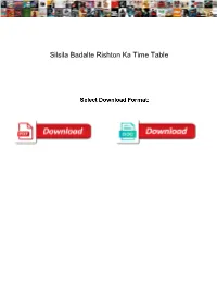 Silsila Badalte Rishton Ka Time Table