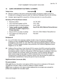 Staff Summary for August 19-20, 2020