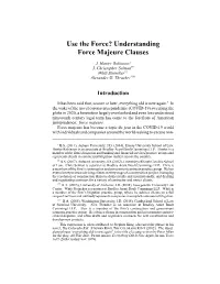 Use the Force? Understanding Force Majeure Clauses