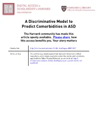 A Discriminative Model to Predict Comorbidities in ASD