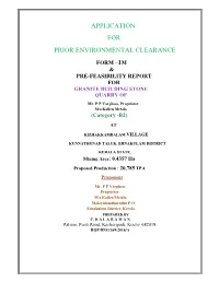 Application for Prior Environmental Clearance