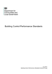 Building Control Performance Standards