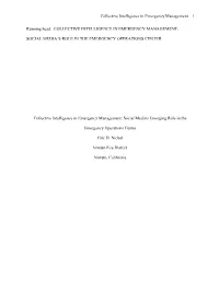Collective Intelligence in Emergency Management 1