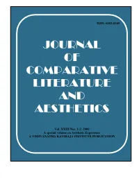Journal of Comparative Literature and Aesthetics