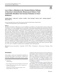 Less Is More: a Mutation in the Chemical Defense Pathway Of