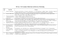 M.Com. 118 Consumer Behaviour and Services Marketing