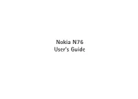 Nokia N76 User's Guide