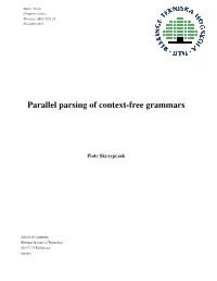 Parallel Parsing of Context-Free Grammars