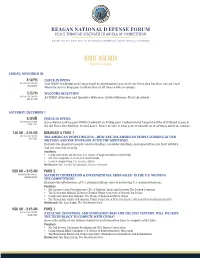 RNDF AGENDA Subject to Change