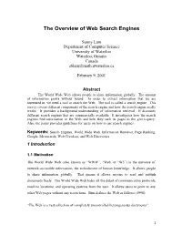The Overview of Web Search Engines