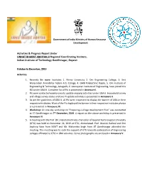 Activities & Progress Report Under UNNAT BHARAT