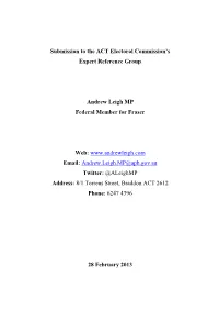 Andrew Leigh MP Federal Member for Fraser