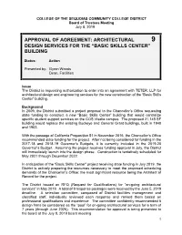 Architectural 9 Design Services for the “Basic Skills Center” Building