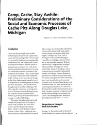 Camp, Cache, Stay Awhile: Preliminary Considerations of the Social and Economic Processes of Cache Pits Along Douglas Lake, Michigan
