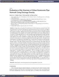 Evaluation of the Structure of Urban Stormwater Pipe Network Using Drainage Density