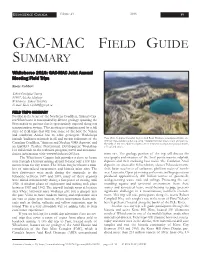 GAC-MAC FIELD GUIDE SUMMARY Whitehorse 2016: GAC-MAC Joint Annual Meeting Field Trips