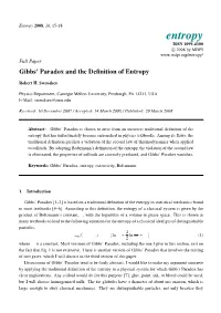 Gibbs' Paradox and the Definition of Entropy