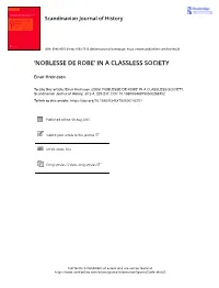 'Noblesse De Robe' in a Classless Society
