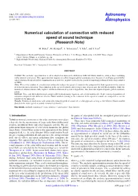 Numerical Calculation of Convection with Reduced Speed of Sound Technique (Research Note)