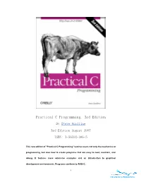 Practical C Programming, 3Rd Edition