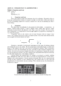 Proportion and Scale From: Ching, F