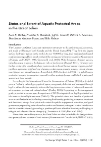 Status and Extent of Aquatic Protected Areas in the Great Lakes