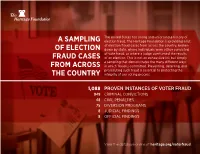 A Sampling of Election Fraud Cases