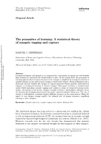 A Statistical Theory of Synaptic Tagging and Capture