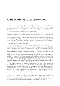 Chronology of Main Discoveries