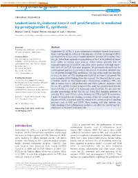 Leukotriene D4induced Caco2 Cell Proliferation Is Mediated By