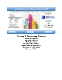 Primary & Secondary Sources