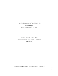 Safe Schools Act of 2010 Report